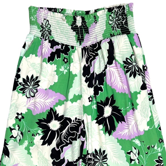 Anthropologie Maeve The Saria Smocked Floral Wide Leg Pants Size XS - Picture 5 of 12